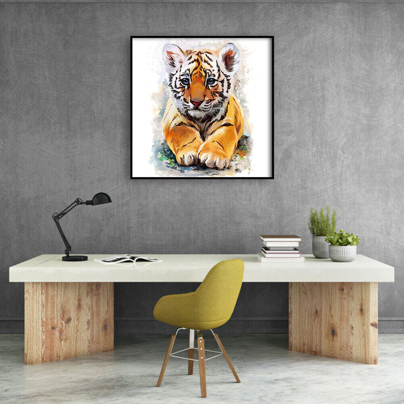 5D Full Round Drill Diamond Painting DIY Little Tiger Rhinestone Mosaic Picture
