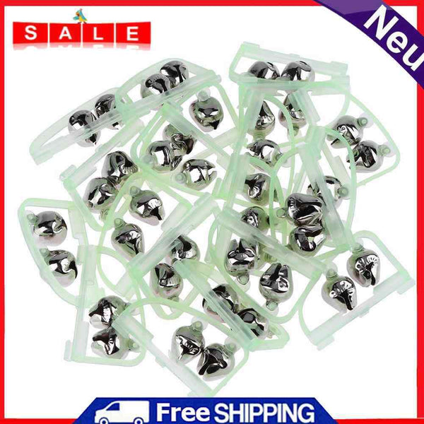 20Pcs Set Fluorescent Fishing Rod Tip Clip Twin Bell Fish Bite Alarm Ale