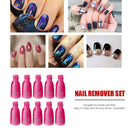 10pcs Plastic Nail Gel Polish Cap Clips Remover Fingers Tips Wrap Rose Red Newly