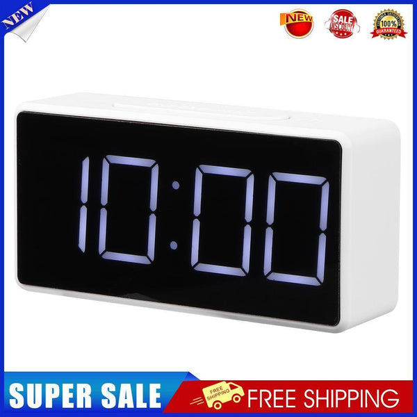 LED Digital Alarm Clock with USB Port Snooze Table Electronic Clock (White)