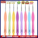 8pcs Aluminum Needle Plastic Handle Yarn Stitching Weave Crochet Hooks Kit