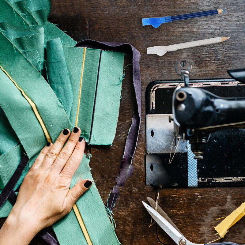 2pcs Erasable Tailor Chalk with Brush Fabric Pencil Clothes DIY Marker Pen Newly