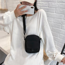 Women Canvas Shoulder Handbags Solid Casual Crossbody Phone Pouch (Black)
