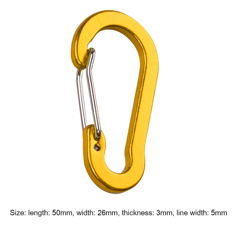 6pcs Outdoor Camping Carabiner Clips Keychain Hiking Backpack Hanging Buckles