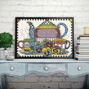 Tea Set Partial Cross Stitch 14CT Cotton Thread Printed Embroidery Kits