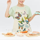 Linen Apron Colorful Butterfly Kitchen Cooking Baking Bibs Household Supplies