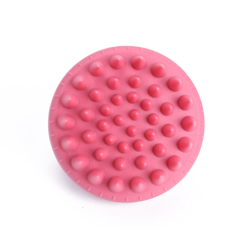 Portable Silicone Shampoo Brush Round Soft Scalp Massage Brush (Pink) Newly
