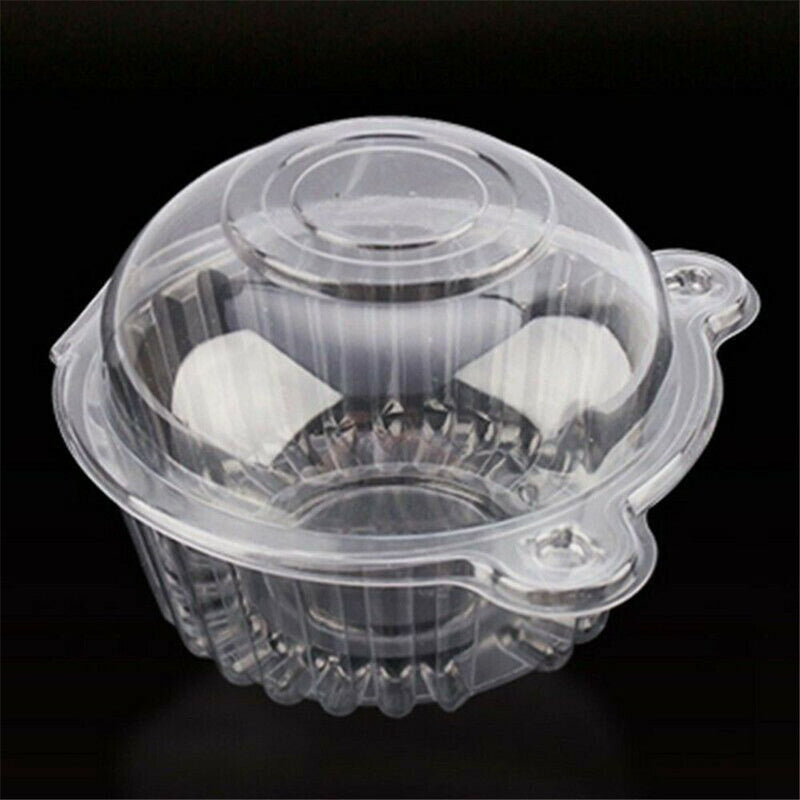 Disposable Cases Set Reusable Muffin Cup Cake Holders Boxes Plastic Cupcake