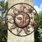 Metal Sun Moon Wall Hanging Sculpture Wrought Iron Ornament Art for Home Decor