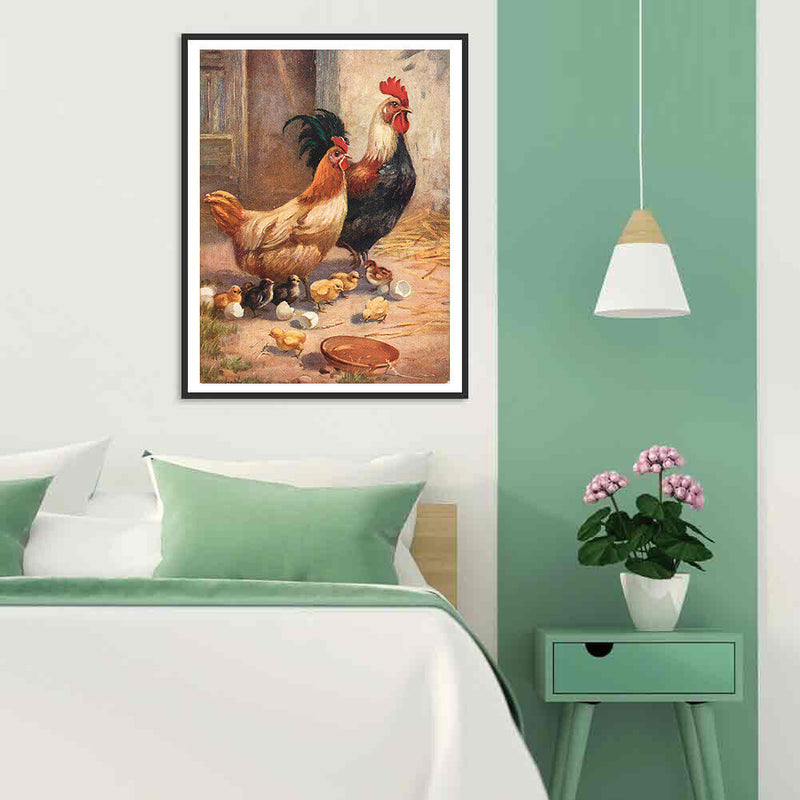 Diamond Painting 5D Full Round Drill Mosaic DIY Roaster Group Kit Bedroom Decor