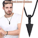 Mens Necklace Chain with Arrow Jewellery Pendant Hip Hop Punk Rock Black`
