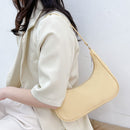 Fashion Women Pure Color Underarm Hobos Bags Top-handle Handbag (Yellow)