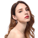 European Women Rhinestone Geometric Oval Dangle Stud Earrings Jewelry Gift