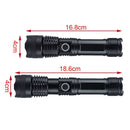 USB Rechargeable Super Bright Powerful Torch LED Super Bright Zoom Flashlight