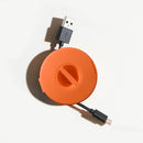 Portable Round Phone Cable Storage Box Rotatable Organizer Case (Orange) Newly