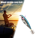 Fishing Hard Lure Round Stomach Wood Shrimp Squid Bait Outdoor Fishing Tool