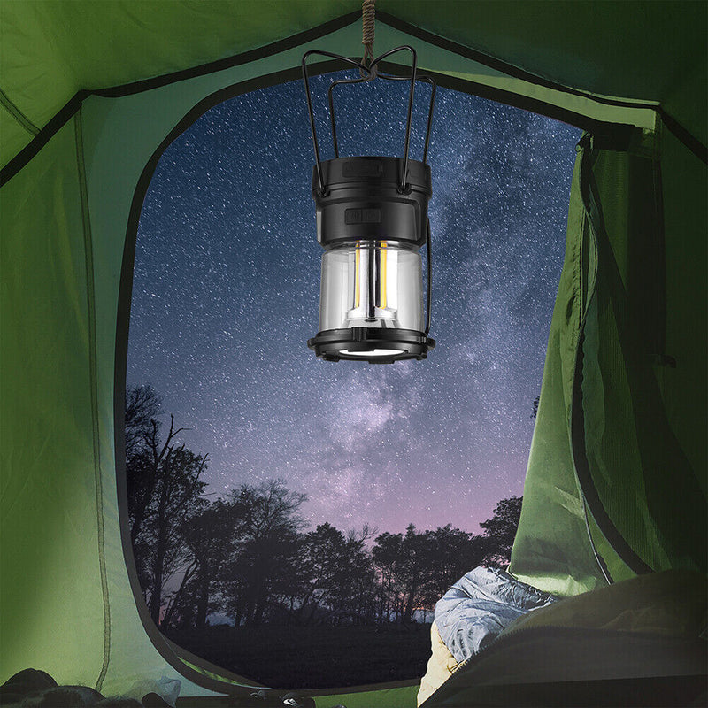 LED COB Camping Lantern 4 Modes Torch Light Waterproof Hanging for Travel Hiking