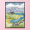 DIY Cotton Thread Highland Cottage Partial Cross Stitch Stamped Embroidery Craft