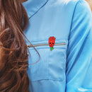 Ghost Rose Flower Leaf Pins Brooches Creative Clothes Lapel Jacket Enamel Badges