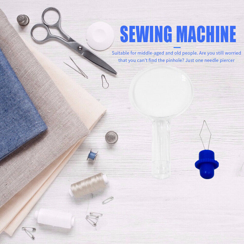 Needle Threader with Magnifying Glass for Elderly Sewing Needle DIY Guide Tools
