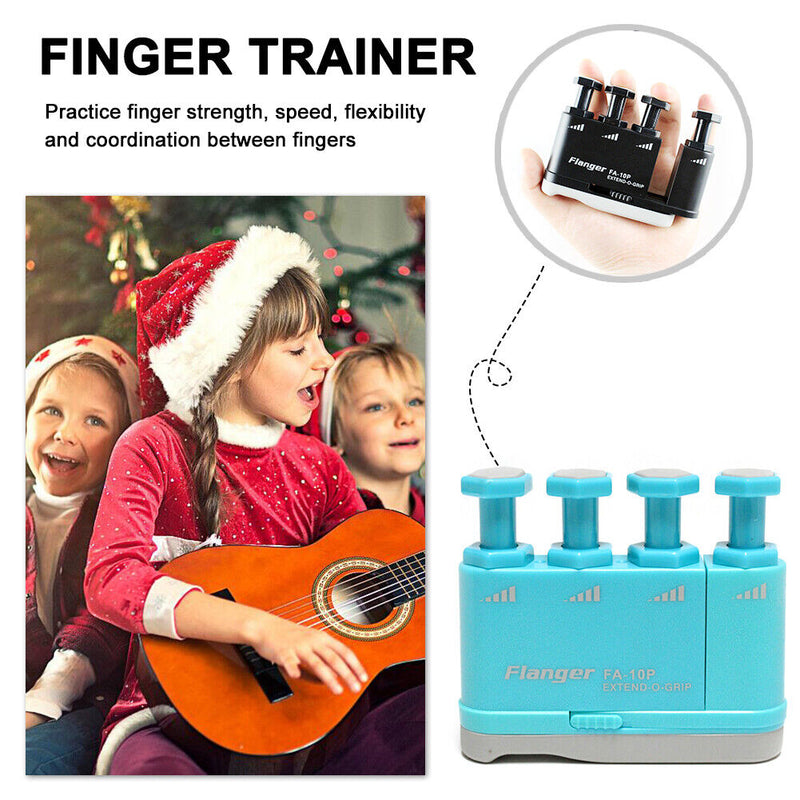 Flanger Piano Finger Trainer Exerciser Guitar Finger Strength Tool (Blue) Newly