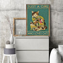 Flower Cat Cross Stitch Kit 11CT Stamped Full Embroidery Canvas Home Wall Dec