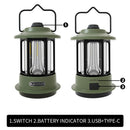 Retro Outdoor Camping Lamp Type-C USB Rechargeable Portable Lantern Tent Li
