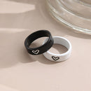 Jewelry Simple Rings Combination Couple Rings Lover Gifts Black White Love