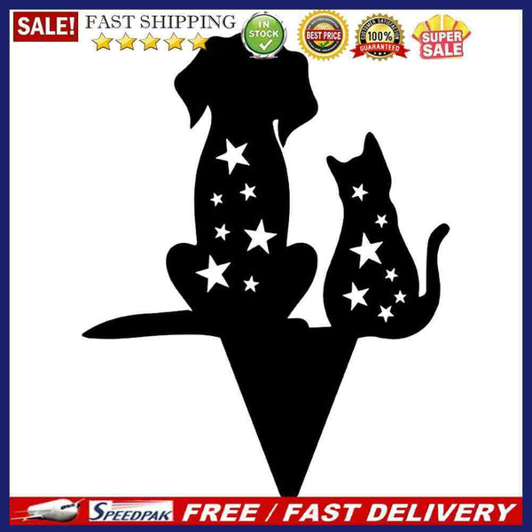 Simulation Hollow Black Cat Dogs Silhouette Courtyards Insert Card Art Ornament