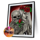 DIY Skeleton Roses Rhinestone Picture 5D Full Round Drill Diamond Painting