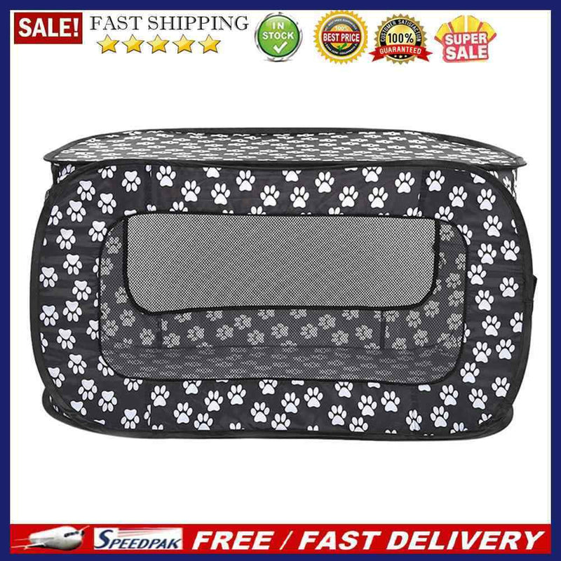 Folding Pet Tent Fence Portable Rectangular Puppy Kennel Dog House Cage Playp
