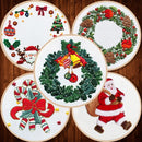 Merry Christmas Cross Stitch Kit Christmas Embroidery Embroidery Hoop