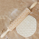 Wood Embossing Engraved Stars Rolling Pin Stencil for DIY Baking Cookies
