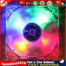 LED Light CPU Cooling Fan Computer PC Clear Case Quad 12CM Heatsink Newly