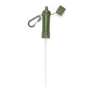 Drinking Water Filter Hiking Survival Water Purifier w/ Straw (Army Green) Newly