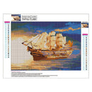 5D DIY Full Drill Diamond Painting Sun Ship Cross Stitch Embroidery Mosaic