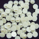 100Pcs Ivory Flat Back Flower Beads Wedding Cards Embellishments E2V0 201 P8Q4