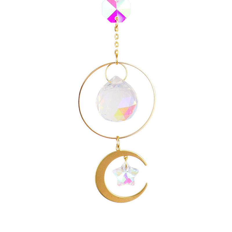 Star Moon Sun Crystal Suncatcher Lighting Accessories Curtain Home Garden Dec
