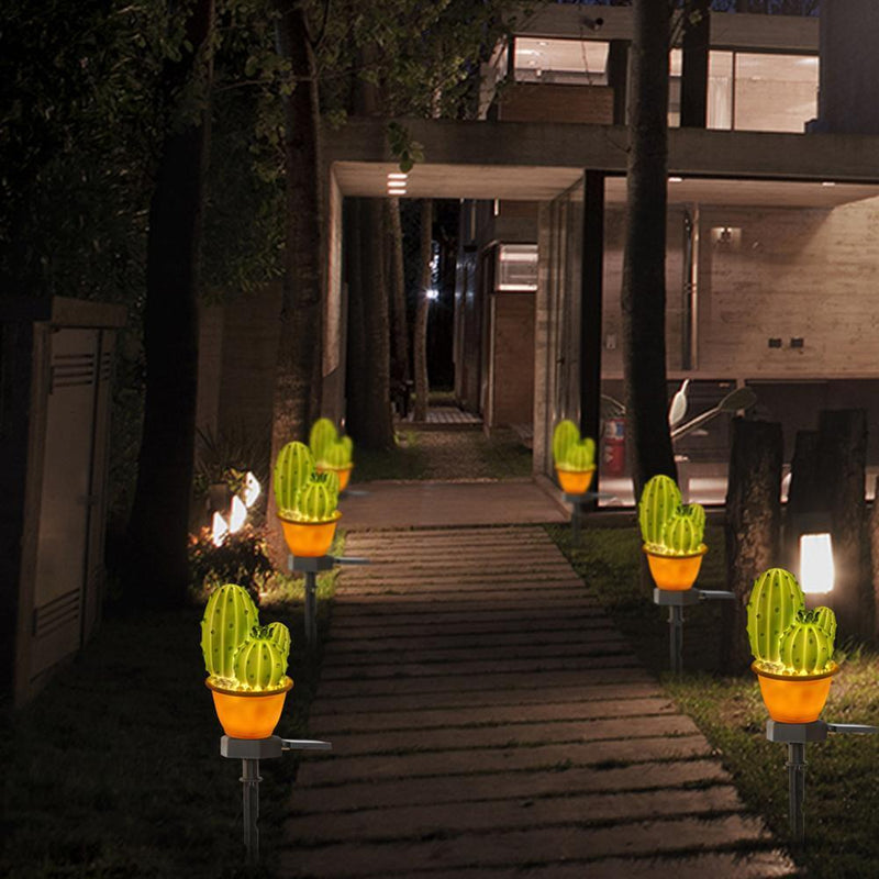 Solar LED Lawn Lamp Cactus Shape Spike Light for Outdoor Garden Yard Ground Lamp