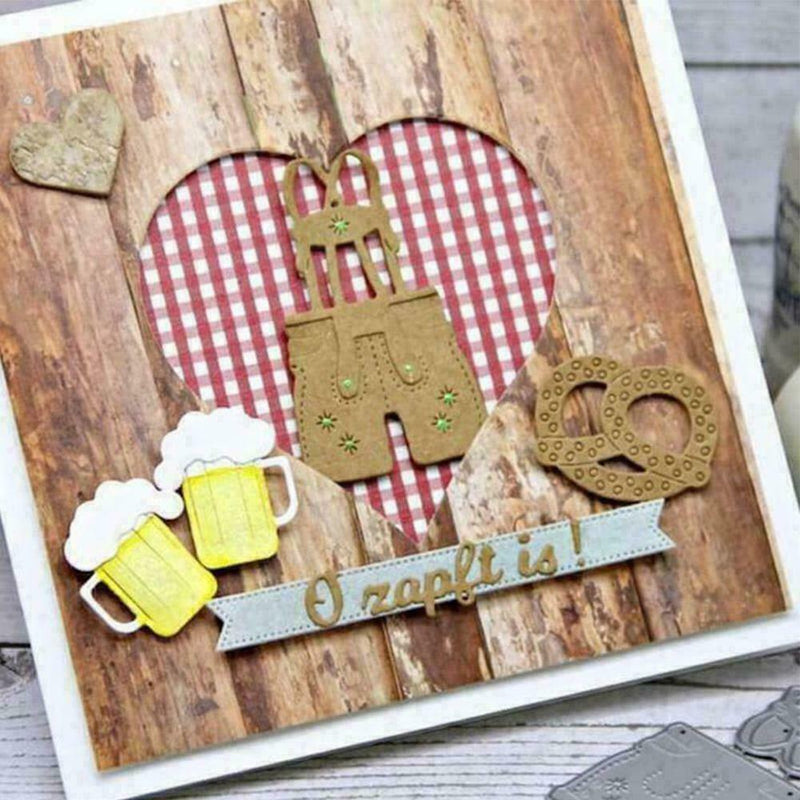 Beer Metal Cutting Dies Stencil Scrapbookings DIY Album Stamps Paper P9M4 U7D3