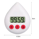 Water Drop Electronic Countdown LCD Digital Timer Study Alarm Clock (White)
