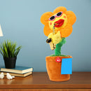 Simulation Sunflower Dancing Saxophone Musical Plush Toys (Orange Fillet) Newly