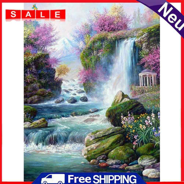 Mountain Stream Waterfall Full Square Diamond Embroidery Rhinestone Painting Art