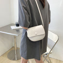 Pure Color PU Saddle Bag Flap Small Shoulder Crossbody Bags Female Messenger Bag