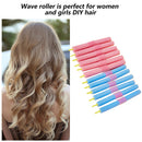 12pcs Self-Adhesive Sponge Foam Wave Hair Curler Roller Hairstyle Curling Sticks
