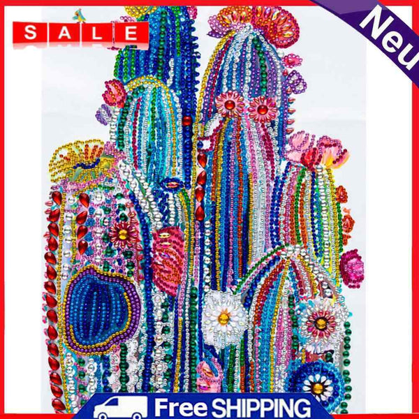5D Special-Shaped Diamond Painting Kit Cactus Handmade Rhinestone Bead Picture