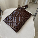 Retro PU Patent Leather Party Clutch Purse Pure Color Zipper Travel Wallets
