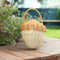 Handmade Rattan Mushroom Basketball Handbag Woven Kids Organizer Desktop Decorations