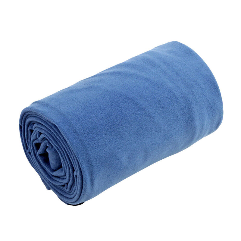 Portable Ultra-light Polar Fleece Sleeping Bag Liner Outdoor Warm (Blue) Newly
