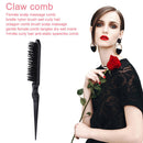 Boar Bristle Comb with Pointed Tail Wooden Handle Salon Dyeing Comb (Black)